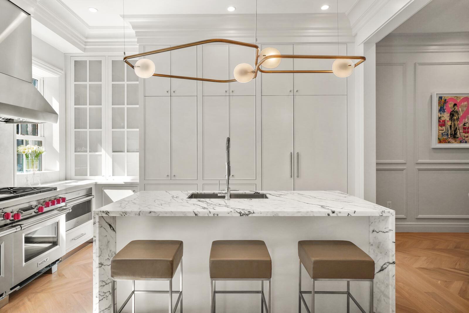 Kitchen with painted cabinetry